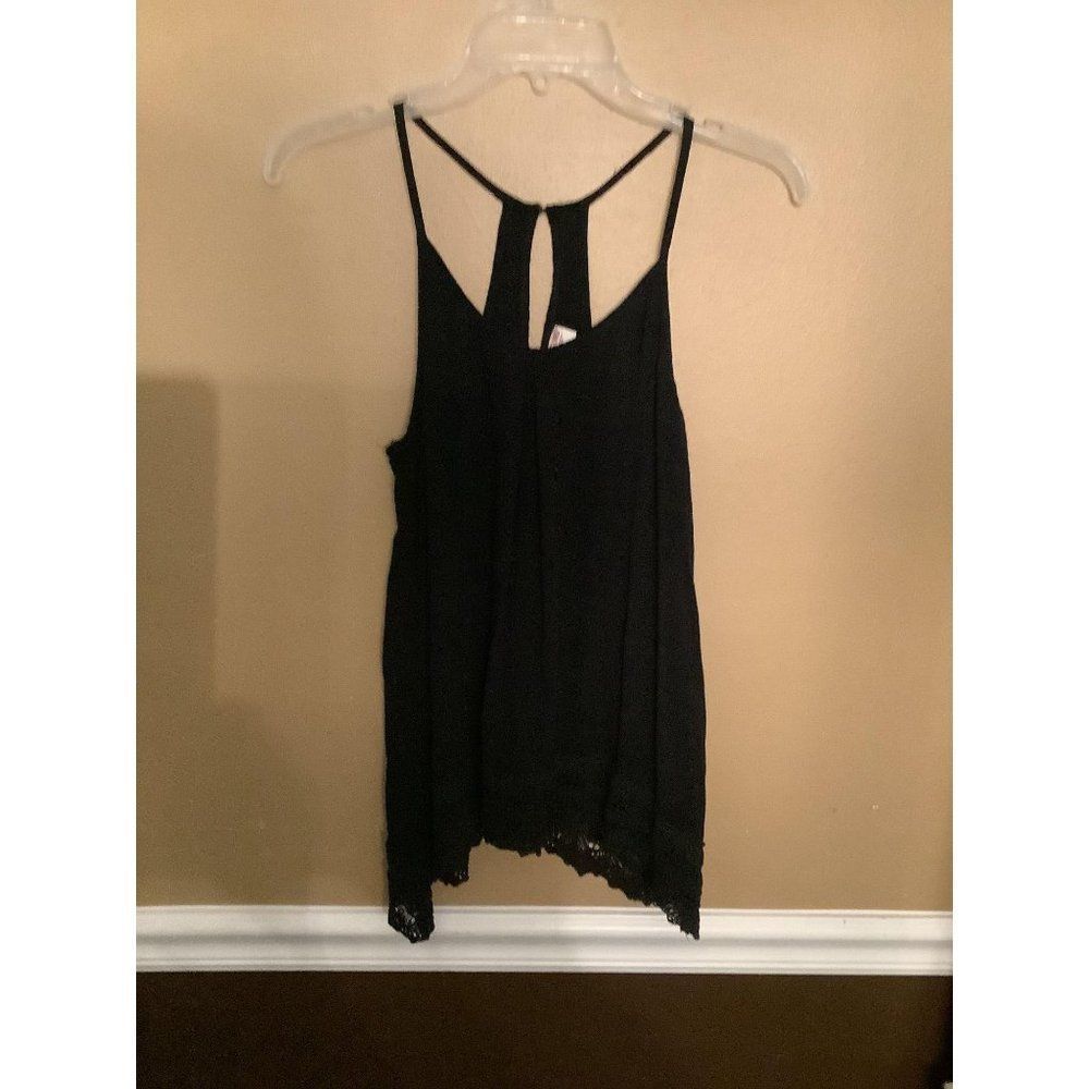 Mossimo Lace Hem Halter Top  Sz M